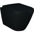 PACK, RAK FEELING RIMLESS WC závesné matná black 52x36 cm,  + WC sedadlo Slow-closing, PA0032.504, RST23504A, RSTSC3901504A