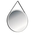 ZRKADLO Kruhové ø70 cm, s osvetlením, koža, G70