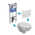 PACK SIMPLICITY WC - závesné E8769 + WC sedadlo E1317 + nádržka R020467, R009467 + dvojtlačítko, R0121AC
