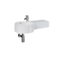 RAK PETIT Umývadlo s odkladacou plochou vpravo 36x76,5 cm, s otvorom pre batériu, PETWB27701AWHA