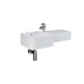 RAK PETIT Umývadlo s odkladacou plochou vpravo 36x36x76,5 cm, s otvorom pre batériu, PETWB47701AWHA