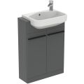 I.LIFE S Skrinka stojacia 2 dvierková pod polozápustné umývadlo 60 cm, farba matná sivý kremeň, T5298NG