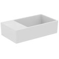 EXTRA Umývadielko 45x25 cm, odkladacia plocha v Ľavo, farba biela lesklá, s prepadovým otvorom, T391901