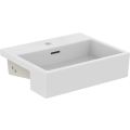EXTRA Umývadlo polozáputné 50x42 cm, farba biela matná, s otvorom pre batériu, s prepadovým otvorom, T3735V1