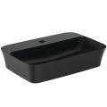 IPALYSS Umývadlo na dosku 55x38 cm, s otvorom pre batériu, s prepadovým otvorom, farba čierna matná, E2077V3