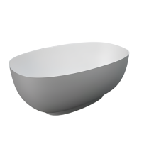 RAK CLOUD Voľne stojaca vaňa 140x72x56/52 cm, matná biela/matná grey CLOBT14075.503