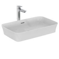 IPALYSS Umývadlo na dosku 65x40 cm s prepadom, bez otvoru pre batériu, E188701