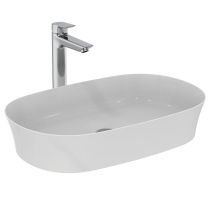 IPALYSS Umývadlo na dosku ovál 60x38 cm bez prepadu, bez otvoru pre batériu, E139601