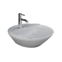 VARIANT Umývadlo na dosku kruhové ø42 cm s otvorom pre batériu, VARCT14201AWHA