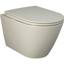PACK, RAK FEELING RIMLESS WC závesné matná greige 52x36 cm,  + WC sedadlo Slow-closing, PA0032.505, RST23505A, RSTSC3901505A
