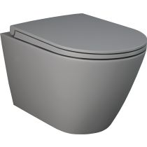 PACK, RAK FEELINF RIMLESS WC závesné matná grey 52x36 cm,  + WC sedadlo Slow-closing, PA0032.503, RST23503A, RSTSC3901503A