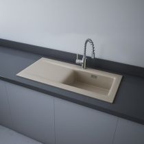 RAK DREAM2, Drez keramický, odkladacia plocha vľavo, otvor pre batériu, mat . Greige, DRM2L.505