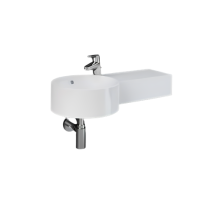 RAK PETIT Umývadlo s odkladacou plochou vpravo 36x76,5 cm, s otvorom pre batériu, PETWB27701AWHA