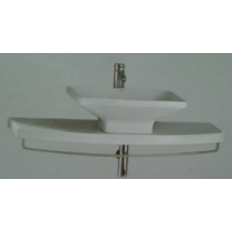 Independent keramická polica pod umývadlo s držiakom na uterák T075601+T2898AA