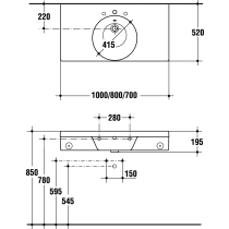 IQ Umývadlo 100x52 cm, K067701