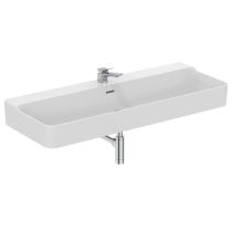 CONCA Umývadlo 120x45 cm, s otvorom pre batériu, farba biela s IdealPlus úpravou povrchu, T3694MA