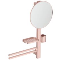 ALU+ Beauty Bar M, tyč s príslušenstvom 70 cm a zrkadlom 32 cm, Rosé - Ružová , BD588RO