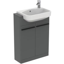 I.LIFE S Skrinka stojacia 2 dvierková pod polozápustné umývadlo 60 cm, farba matná sivý kremeň, T5298NG