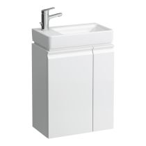 LAUFEN LAUFEN PRO S Umývadielko asymetrické ľavé H815955 so skrinkou, vr. sifónu a upevňovacie sady, 480x280x690 mm, Biela 463, H8629654631041