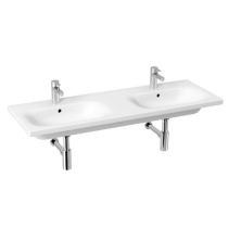 LAUFEN BASAL Dvojumývadlo s jedným otvorom pre batériu uprostred s prepadom, 1300x450 mm, farba Biela,  H8147140001311