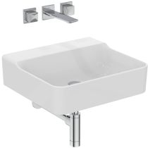 CONCA Umývadlo 50x45 cm, bez otvoru pre batériu, farba biela lesklá, bez prepadového otvoru, T3787MA