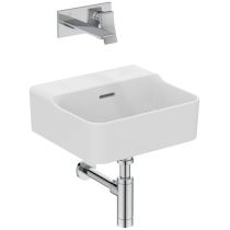 CONCA Umývadielko 40x35 cm, bez otvoru pre batériu, farba biela lesklá, s prepadovým otvorom, T381101