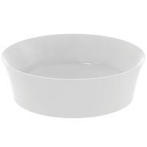 IPALYSS Umývadlo na dosku kruhové Ø40 cm bez prepadu, bez otvoru pre batériu, farba biela matná, E1398V1