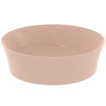 IPALYSS Umývadlo na dosku kruhové Ø40 cm bez prepadu, bez otvoru pre batériu, farba Telovo-ružová, E1398V7