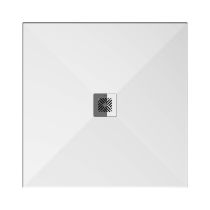 JIKA PADANA Sprchová vanička, štvorcová, liaty mramor, vr. nerez krytky sifónu, 900x900x27 mm, Biela, H213935R100001