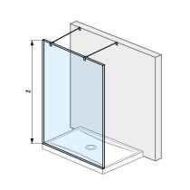 JIKA PURE Sklenená stena walk-in na sprchovú vaničku 1300x800/900 mm, 1280x2000 mm, Strieborná, H2674210026681