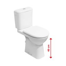 JIKA DEEP N WC kombi zvýšené, horizontálny odpad, 670x360x480 mm, Biela, H8236160000001
