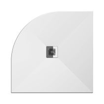 JIKA PADANA Sprchová vanička, štvrťkruhová, liaty mramor, vr. nerez krytky sifónu, 900x900x27 mm, Biela, H213931R100001