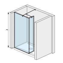 JIKA PURE Sklenená stena walk-in pre sprchovú vaničku 1400x800/900 mm, 797x200x2000 mm, Strieborná, H2684220026681