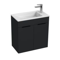 JIKA CUBE Skrinka, vr. umývadla 600x340 mm, 2 dvere, 590x327x607 mm, Antracit matný 352, H4536311763521