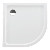 LAUFEN PLATINA Oceľová sprchová vanička štvrťkruh, rádius 550mm, s protihlukovými podložkami, 1000x1000x65 mm, Biela 000, H2150190000401