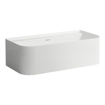 LAUFEN SONAR Vaňa, ku stene (D - tvar), solid surface, vrátane click-clak odpadovej a prepadovej krytky, 1600x815x535 mm, H2203470000001