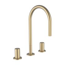 LAUFEN Kartell LAUFEN Umývadlová trojotvorová stojančeková batéria, otočný výtok 165 mm, prietok 5,7 l/min, bez automatického výpustu, PVD Svetlozlatá matná 083, H3123330832201