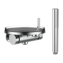 LAUFEN Kartell LAUFEN Vaňová batéria pre Simibox 1-Point podomietkové teleso, pevný výtok 170mm, s diskom, kartuša Ecototal, sprchová hadica 1800mm a ručná sprcha TwinStick, Chróm 004, H3213390041411