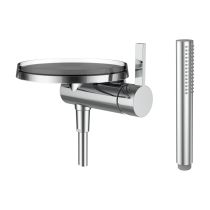 LAUFEN Kartell LAUFEN Sprchová batéria pre Simibox 1-Point podomietkové teleso, s diskom, kartuša Ecototal, sprchová hadica 1800 mm a ručná sprcha TwinStick, Chróm 004, H3313390041411