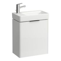 LAUFEN BASE Skrinka pod umývadlo, pánty dvierok vľavo, pre umývadlo H815955, 470x265x530 mm, Biela lesklá 261, H4021011102611