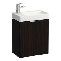 LAUFEN BASE Skrinka pod umývadlo, pánty dvierok vľavo, pre umývadlo H815955, 470x265x530 mm, Tmavohnedý brest 263, H4021011102631
