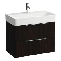 LAUFEN BASE Skrinka pod umývadlo, 2 zásuvky, pre umývadlo H810285, 735x390x530 mm, Tmavohnedý brest 263, H4023521102631
