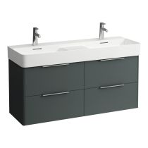 LAUFEN BASE Skrinka pod umývadlo, 4 zásuvky, pre dvojumývadlá VAL H814282, 1180x390x530 mm, Šedá traffic 266, H4025341102661