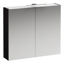 LAUFEN BASE Zrkadlová skrinka s osvetlením, el. zástrčkou EU IP44, 800x185x700 mm, Tmavohnedý brest 263, H4028021102631