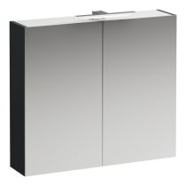 LAUFEN BASE Zrkadlová skrinka s osvetlením, el. zástrčkou EU IP44, 800x185x700 mm, Šedá traffic 266, H4028021102661