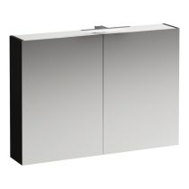 LAUFEN BASE Zrkadlová skrinka s osvetlením, el. zástrčkou EU IP44, 1000x185x700 mm, Tmavohnedý brest 263, H4028521102631