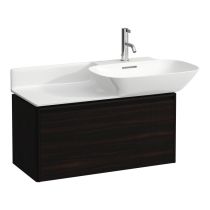 LAUFEN BASE Skrinka pod umývadlo, s 1 zásuvkou, pre umývadlá 813301, 813302, s držiakom z tmavého hliníka, 770x350x360 mm, Tmavohnedý brest 263, H4030031102631