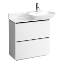 LAUFEN BASE Skrinka pod umývadlo, s 2 zásuvkami, pre umývadlá 813301, 813302, s držiakom z tmavého hliníka, 770x350x775 mm, Biela matná 260, H4030041102601