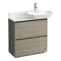 LAUFEN BASE Skrinka pod umývadlo, s 2 zásuvkami, pre umývadlá 813301, 813302, s držiakom z tmavého hliníka, 770x350x775 mm, Bledý brest 262, H4030041102621