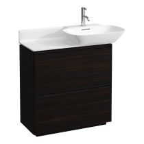 LAUFEN BASE Skrinka pod umývadlo, s 2 zásuvkami, pre umývadlá 813301, 813302, s držiakom z tmavého hliníka, 770x350x775 mm, Tmavohnedý brest 263, H4030041102631